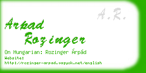 arpad rozinger business card