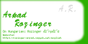 arpad rozinger business card